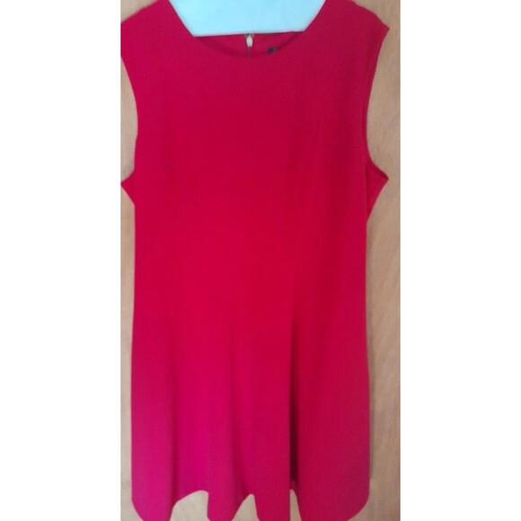Tommy Hlfiger Sleeveless Aline Red Dress Womens 20 Back Zipper Knee Length - Picture 2 of 16